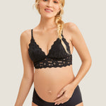 Women's Lace Nursing Bralette Black