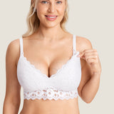 Women's Supportive Lace Nursing Bralette Snow White