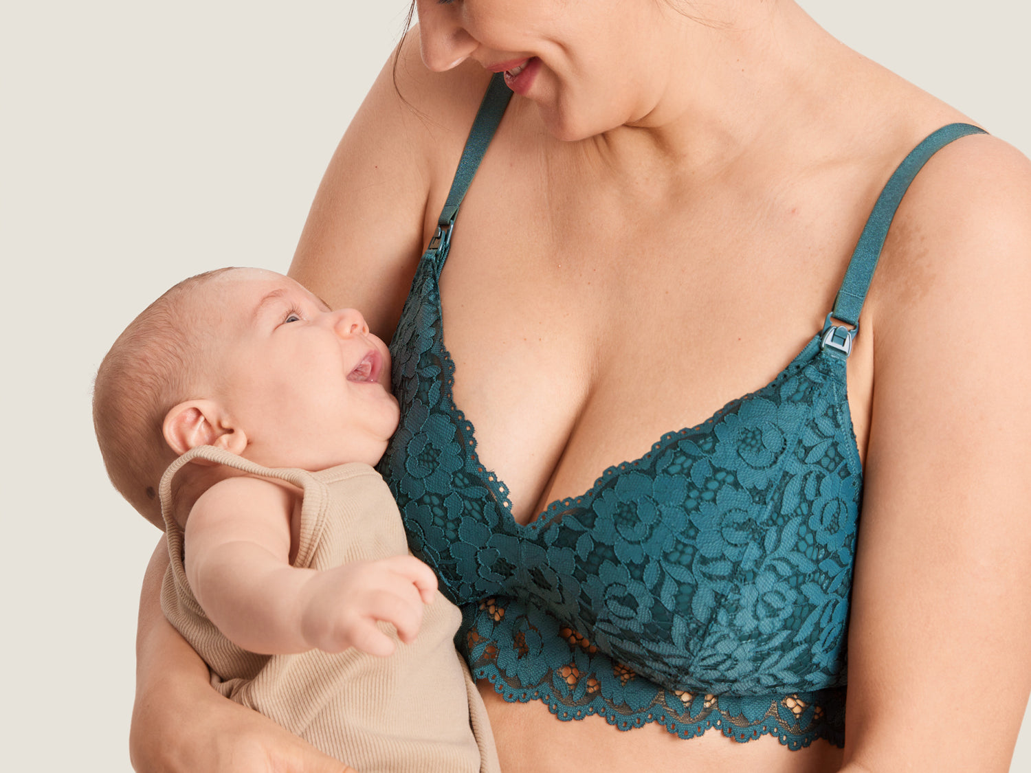 Women's Supportive Lace Nursing Bralette Spruce Green