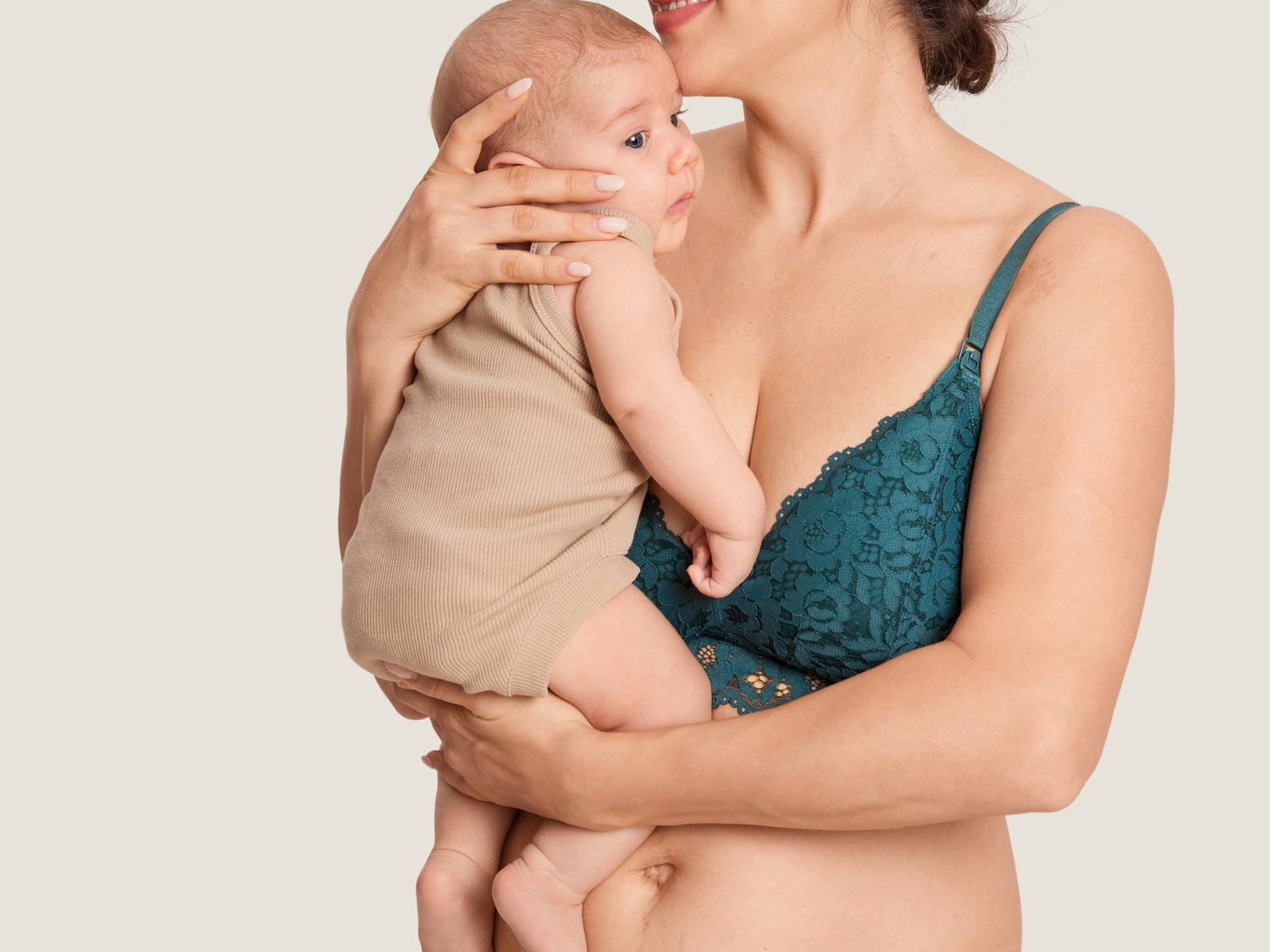 Women's Supportive Lace Nursing Bralette Spruce Green