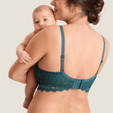 Women's Supportive Lace Nursing Bralette Spruce Green
