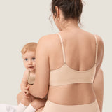 Women's Seamless Soft Knit Nursing Bra Beige