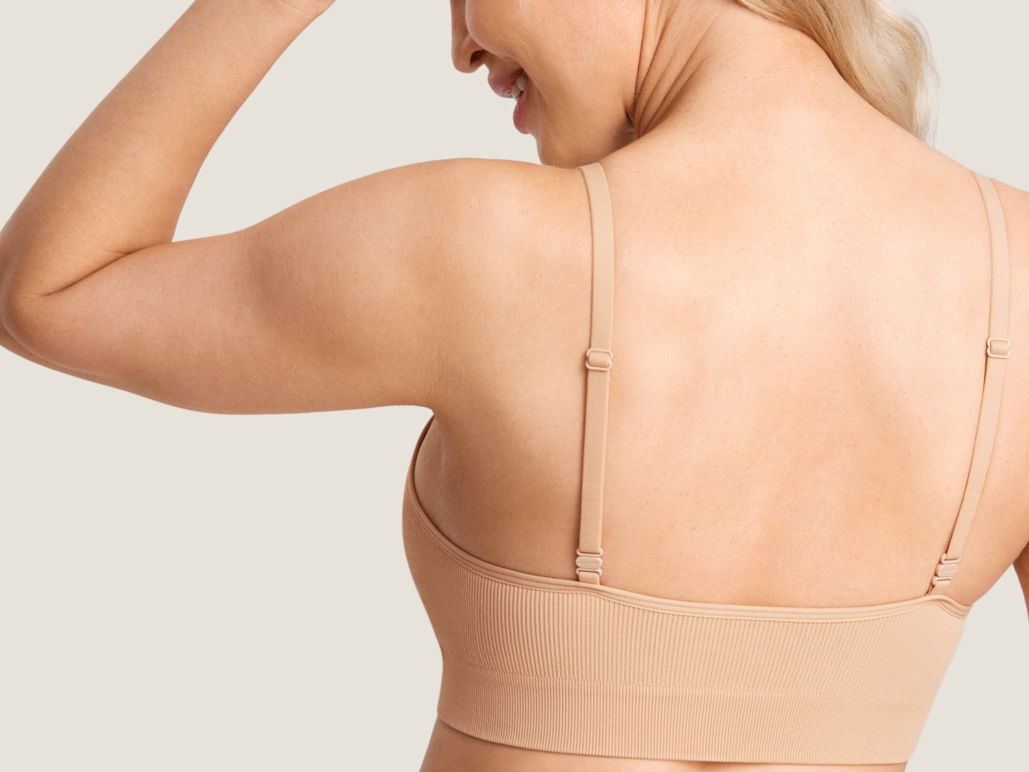Women's Ribbed Scoop Nursing Bralette Gravel Beige