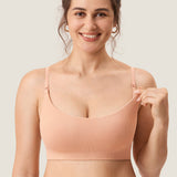 Women's Ribbed Scoop Nursing Bralette Iceland White