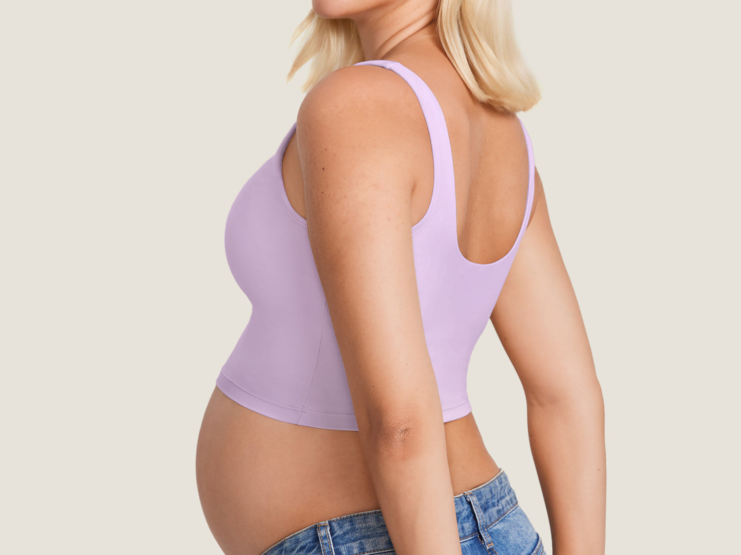 Women's V Neck Nursing Crop Tank Top Tornado