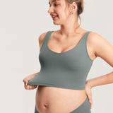 Women's V Neck Nursing Crop Tank Top Lilac Air