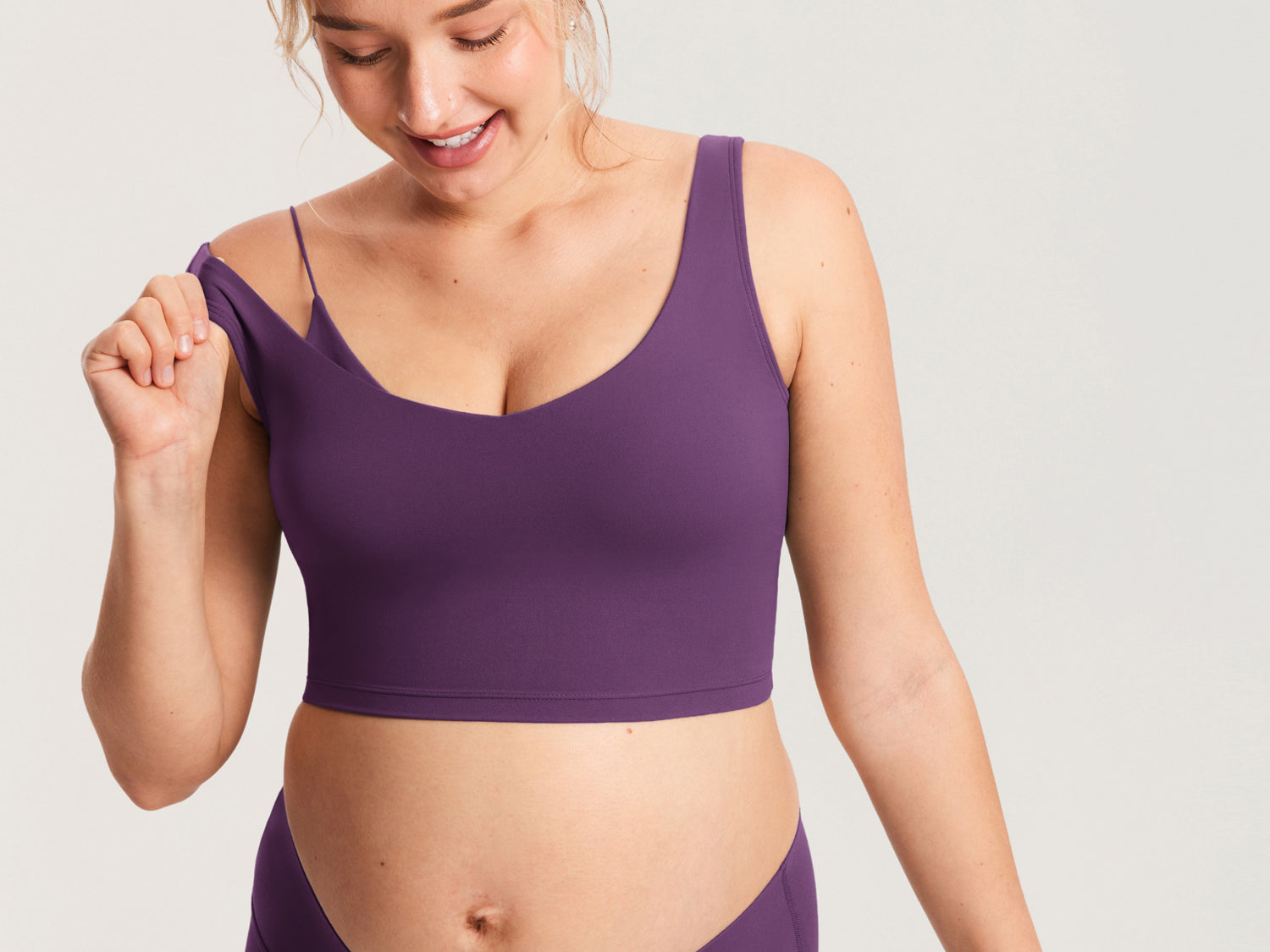 Women's V Neck Nursing Crop Tank Top Mojave Tan