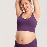 Women's V Neck Nursing Crop Tank Top Mojave Tan