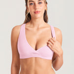 Women's Crossover Racerback Nursing Bra Wheat Beige
