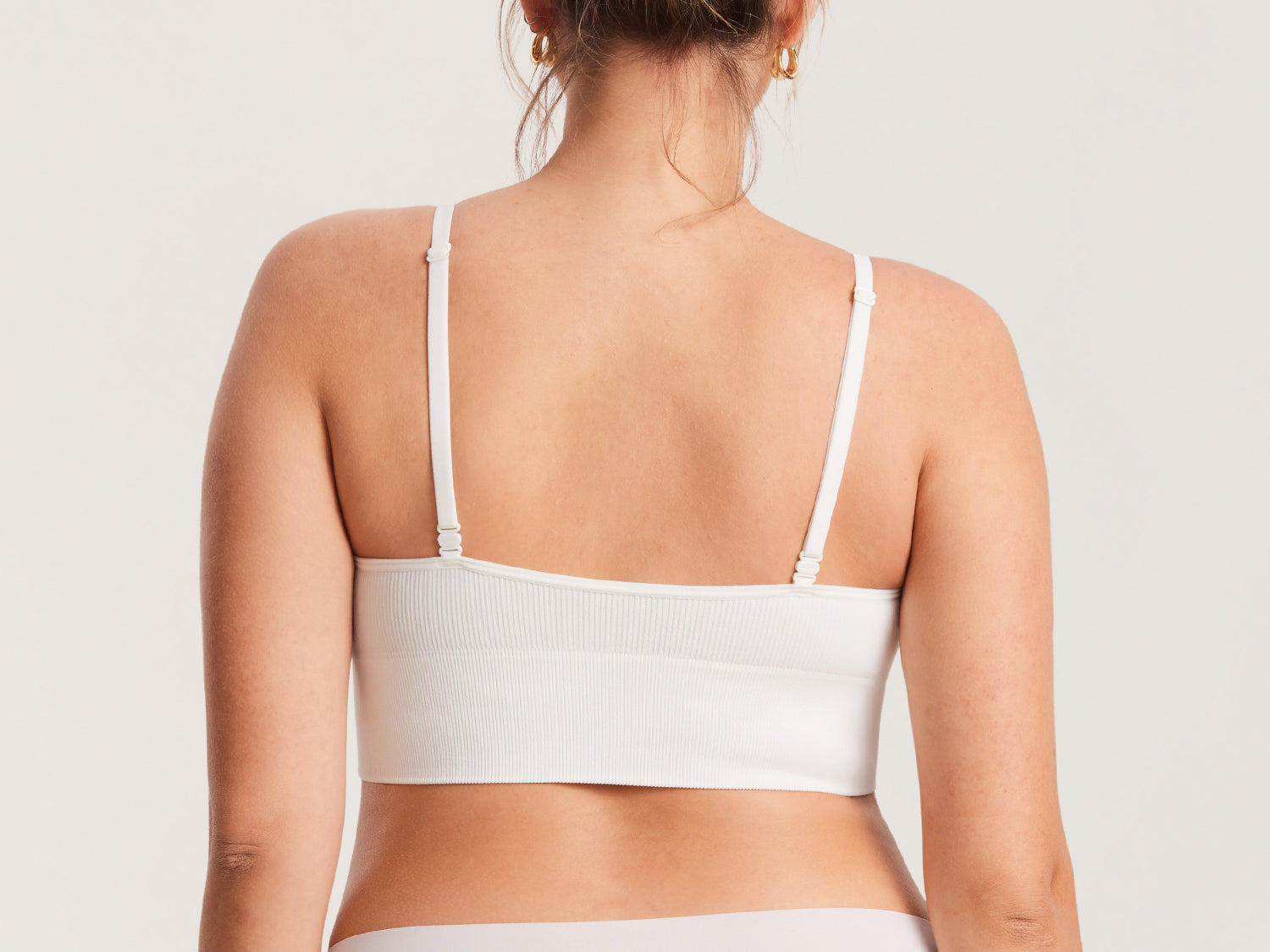 Women's Ribbed V Neck Nursing Bralette Iceland White @model_info:MOM5