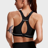 Women's High Neck Racerback Sports Bra Black