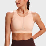 Women's High Neck Racerback Sports Bra Cotton Candy