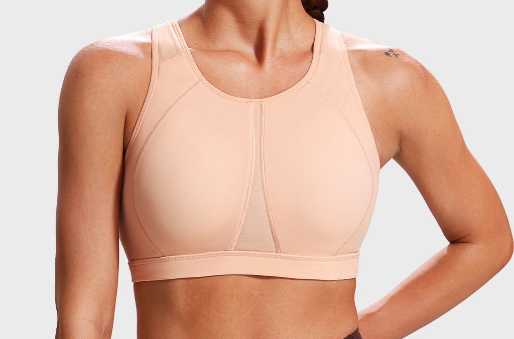 Women's High Neck Racerback Sports Bra Cotton Candy