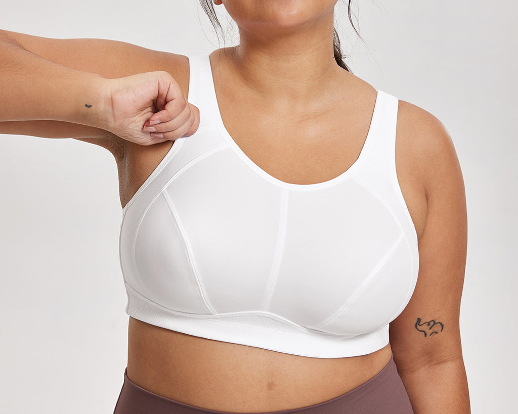 Women's Full Coverage Wireless Sport Bra White