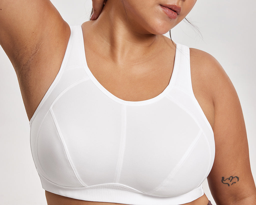 Women's Full Coverage Wireless Sport Bra White