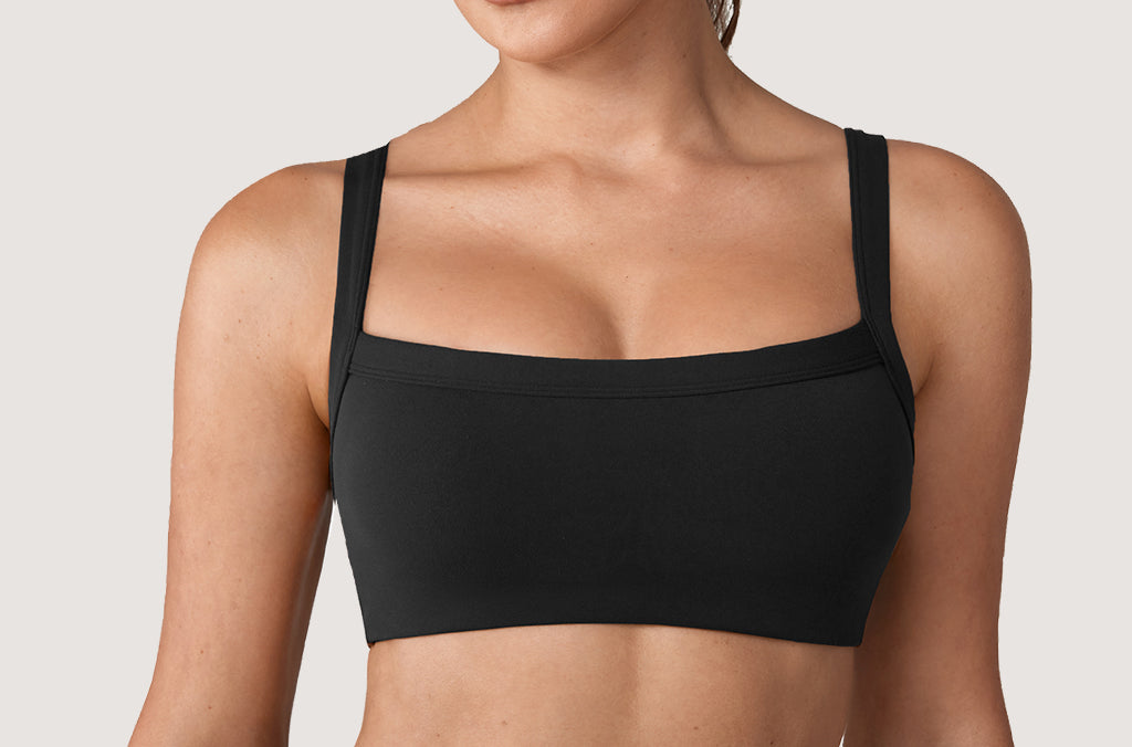 Women's Hugcurve Adjustable Square Workout Bra Black