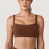 Women's Hugcurve Adjustable Square Workout Bra Mocha Cocoa