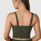 Women's Hugcurve Adjustable Longline Workout Bra Aspen Olive