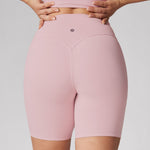 Women's Hugcurve No Front Seam Biker Shorts 6" Rosa Pink