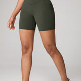 Women's Hugcurve No Front Seam Biker Shorts 6" Aspen Olive