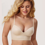Women's T-shirt Push Up Bra Beige