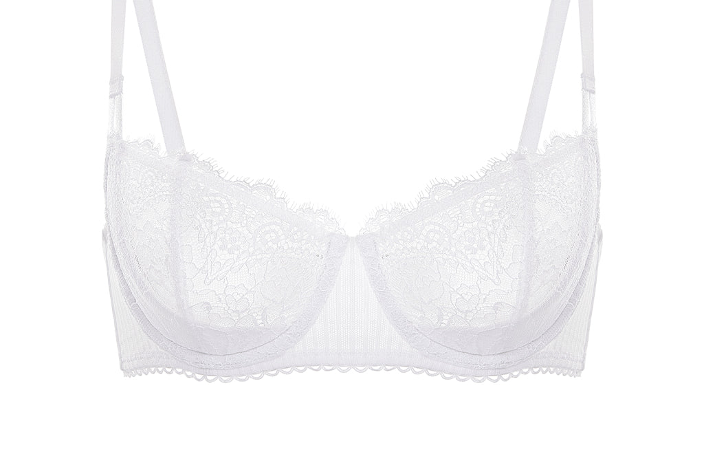 Women's Lace Balconette Underwire Bra White