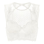 Women's Classic Lacy Mesh Bra Top Ivory @model_info:ES1