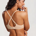 DOBREVA Women's Lightly Padded Balconette Bra Tshirt Underwire Demi Beige
