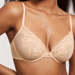 Women's Romantic Lace Plunge Bra Candy Pink