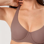 Women's Underwire Balconette Bra Brown Purple @model_info:ESA3