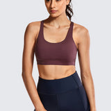 CRZ YOGA Women's Cross Back Sports Bra Black