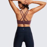 CRZ YOGA Women's Cross Back Sports Bra Black