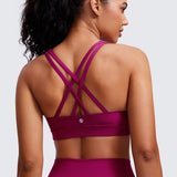 CRZ YOGA Women's Cross Back Sports Bra Black