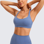 CRZ YOGA Women's Strappy Sports Bras Curtain Violet Ash