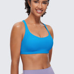 CRZ YOGA Women's Strappy Sports Bras Madagascar Blue