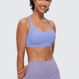 CRZ YOGA Women's Strappy Sports Bras Periwinkle Purple