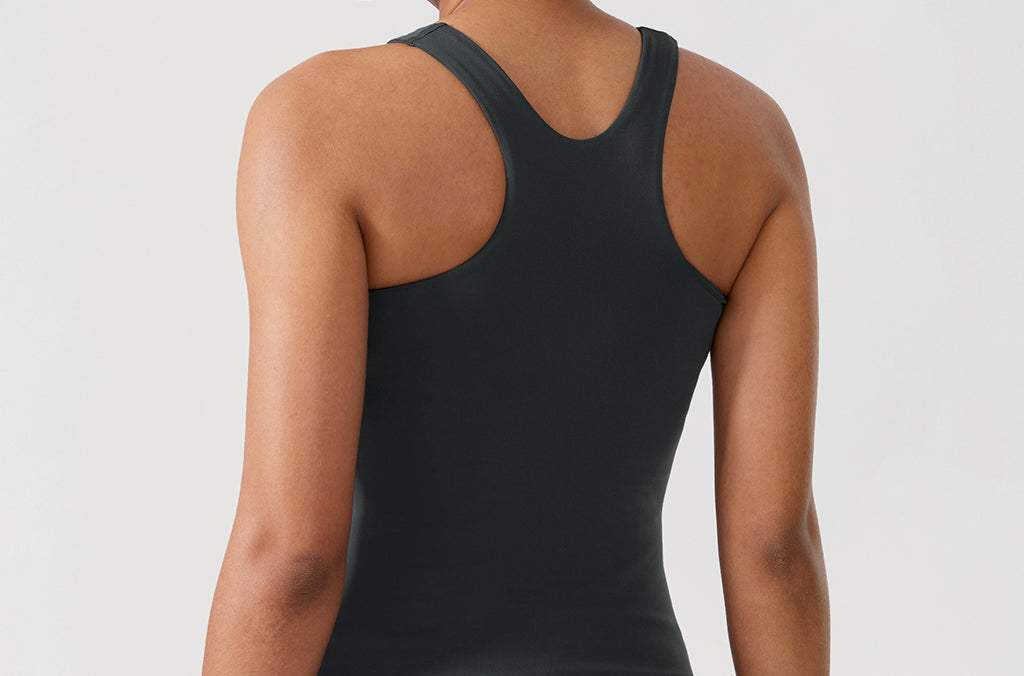 Women's Waist Length Racerback Tank Top Melanite