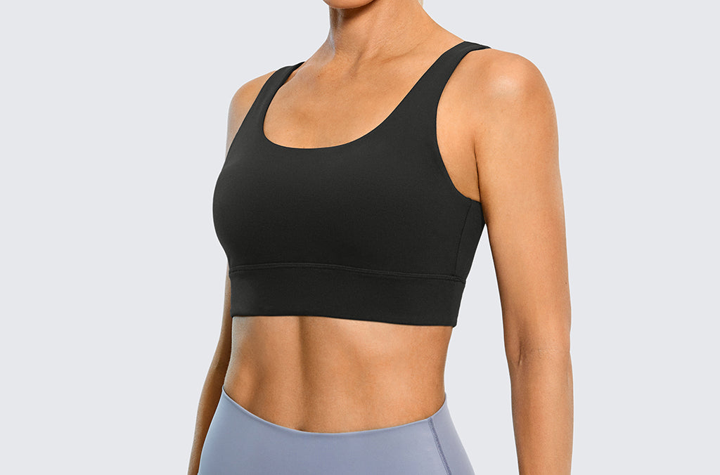 CRZ YOGA Women's U Back Sports Bra Black
