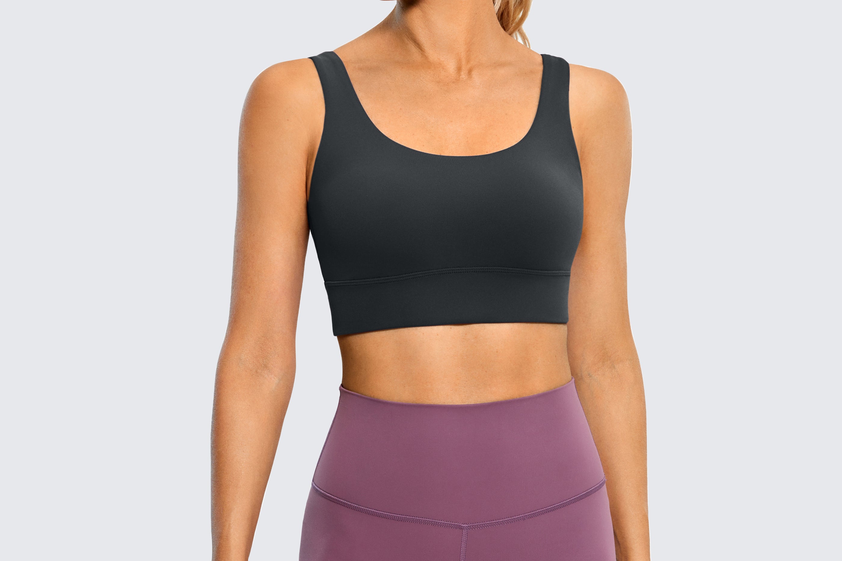 CRZ YOGA Women's U Back Sports Bra Melanite