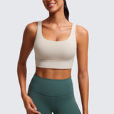 CRZ YOGA Women's U Back Sports Bra Mojave Tan
