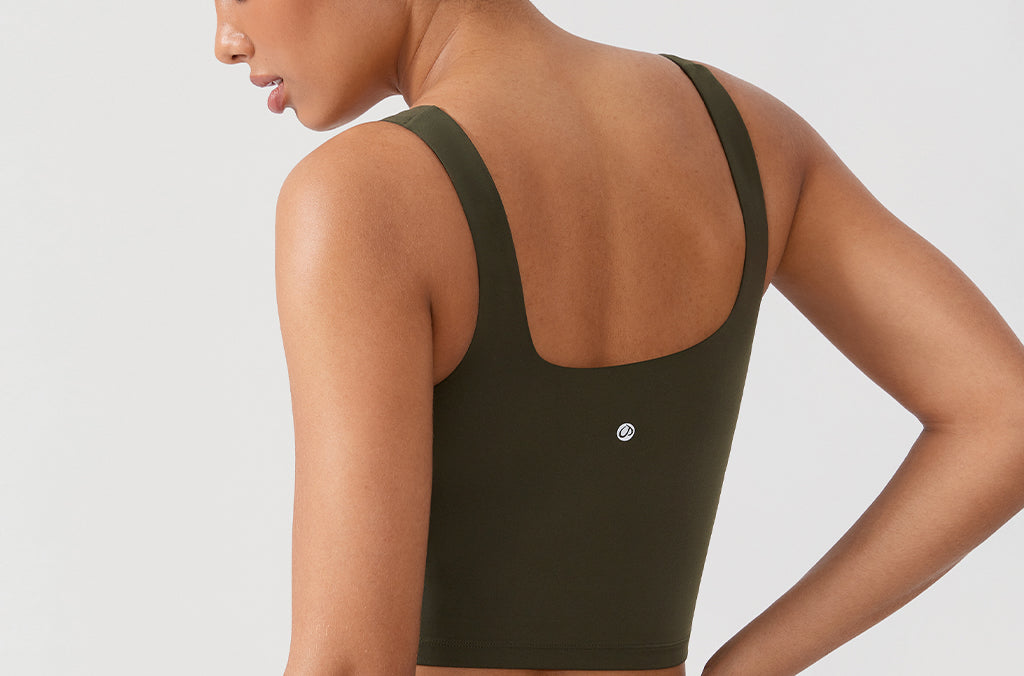 CRZ YOGA Women's Square Neck Longline Sports Bra Lilac Air