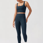 CRZ YOGA Women's Square Neck Longline Sports Bra Washed Mauve