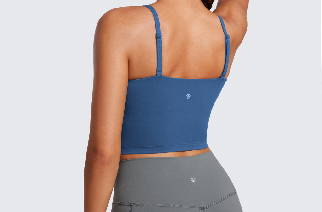 CRZ YOGA Women's Adjustable Longline Sports Bra Black