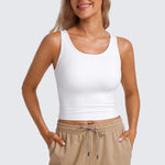 CRZ YOGA Women's Double Lined Tank Top Black