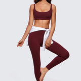 CRZ YOGA Women Butterluxe Square Neck Cami Padded Mini Bra Red Merlot