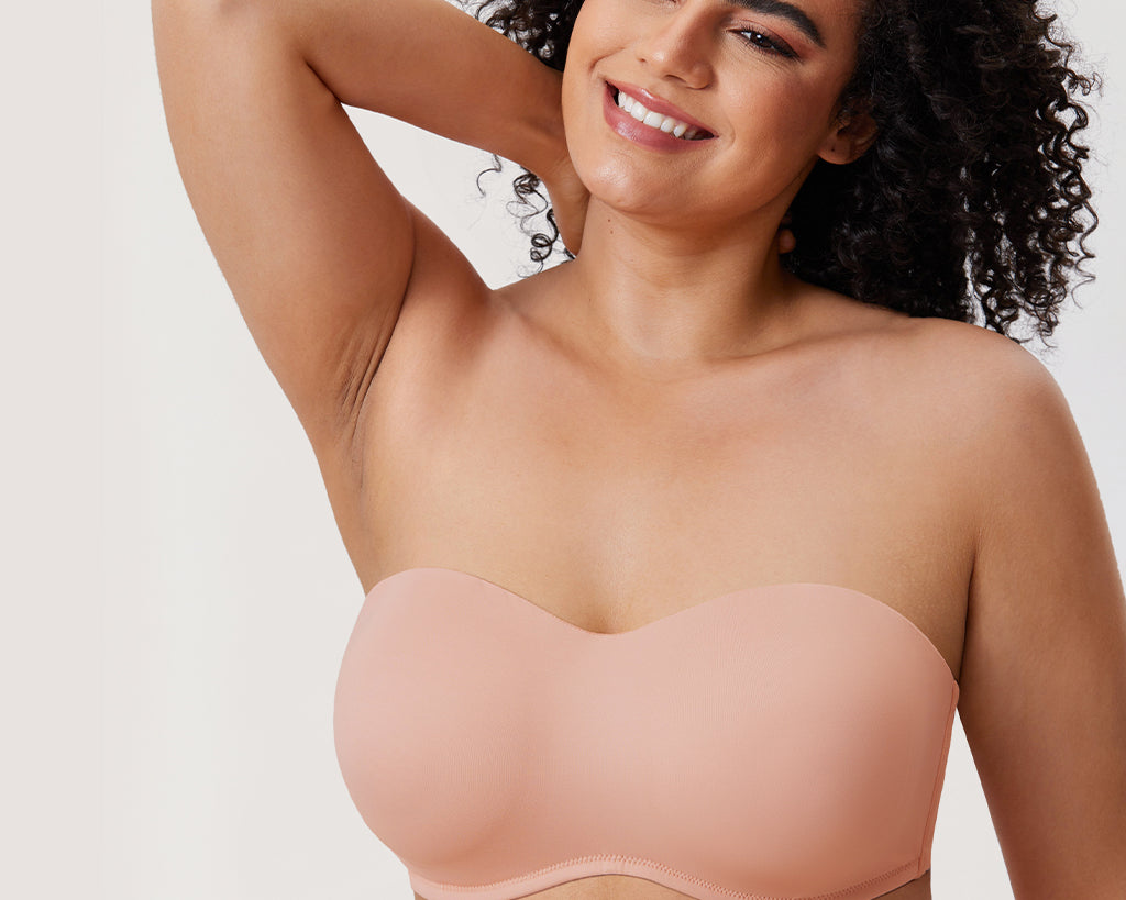 Women's Bandeau Strapless Bra Blush Beige