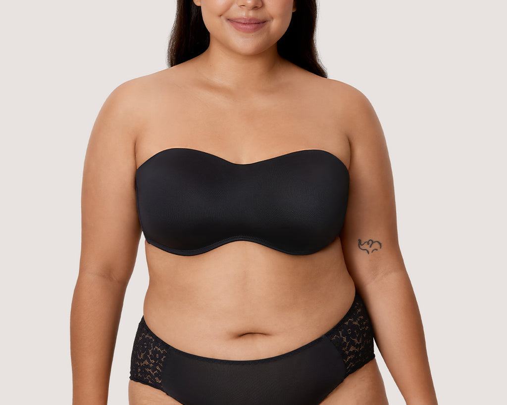 Women's Bandeau Strapless Bra Black