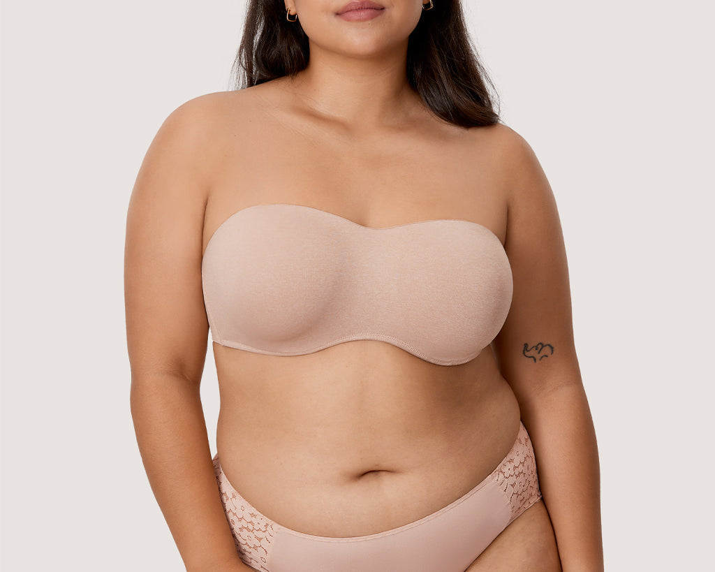 Women's Bandeau Strapless Bra Oatmeal Heather