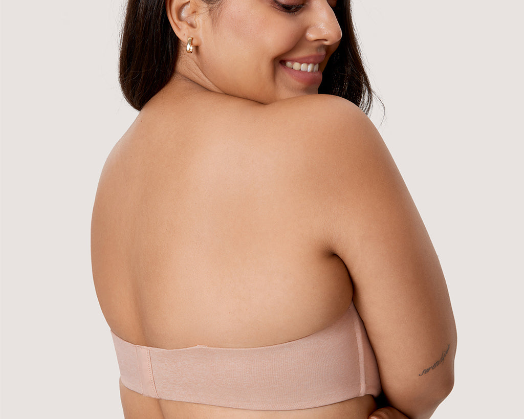 Women's Bandeau Strapless Bra Oatmeal Heather