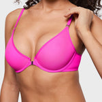 Women's Sheer Front Closure Bra Glitter Rose